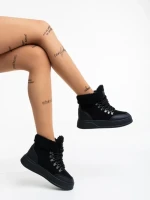 Дамски боти черни от текстилен материал Clarabelle