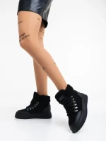 Дамски боти черни от текстилен материал Clarabelle