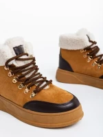 Дамски боти камел от текстилен материал Clarabelle