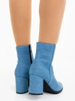 Дамски боти сини от текстилен материал Eleonora