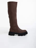 Дамски чизми тъмно кафяви  от еко кожа  Mukta