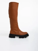 Дамски чизми светло кафяви  от еко кожа  Mukta