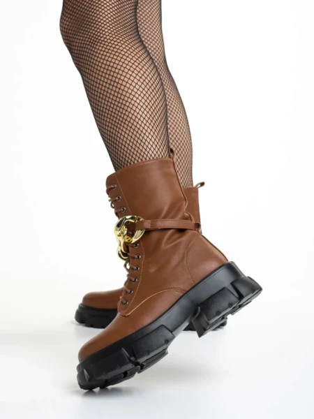 Дамски боти  кафяви  от еко кожа  Roiza