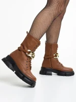 Дамски боти  кафяви  от еко кожа  Roiza