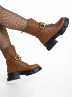 Дамски боти  кафяви  от еко кожа  Roiza