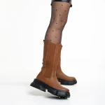 Дамски чизми  кафяви  от еко кожа  Rosalinda