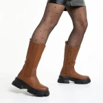 Дамски чизми  кафяви  от еко кожа  Rosalinda