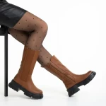 Дамски чизми  кафяви  от еко кожа  Rosalinda