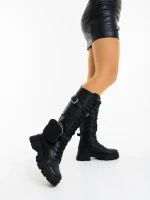 Дамски чизми черни от екологична кожа Caraveni