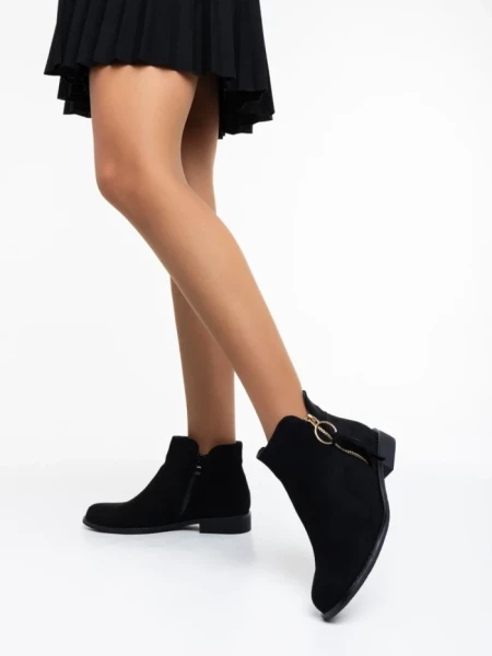 Дамски боти черни от текстилен материал Sharyl