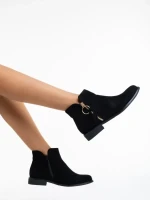 Дамски боти черни от текстилен материал Sharyl