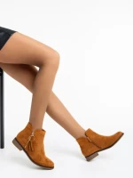 Дамски боти камел от текстилен материал Sharyl