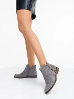 Дамски боти сиво от текстилен материал Sharyl