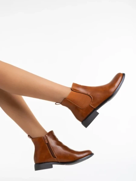 Дамски боти камел от еко кожа Sandie