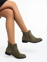 Дамски боти зелени от текстилен материал Sauda
