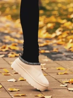 Дамски чехли светло бежови от текстилен материал Valtera