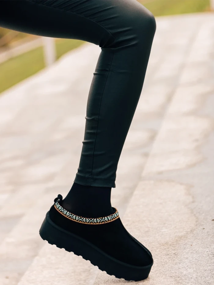 Дамски чехли черни от текстилен материал Valtera