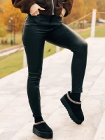 Дамски чехли черни от текстилен материал Valtera