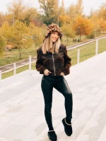 Дамски чехли черни от текстилен материал Valtera