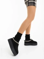 Дамски чехли черни от текстилен материал Valtera