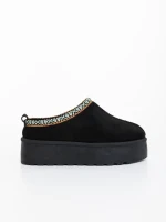 Дамски чехли черни от текстилен материал Valtera