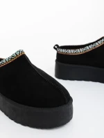 Дамски чехли черни от текстилен материал Valtera