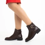 Дамски боти  кафяви от еко кожа  Elliana