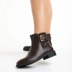 Дамски боти  кафяви от еко кожа  Elliana