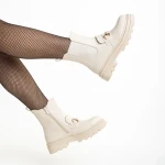 Дамски боти  бежови  от еко кожа  Patrisha