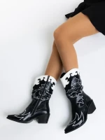 Дамски чизми черни от еко кожа Mariyka