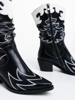 Дамски чизми черни от еко кожа Mariyka