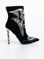 Дамски боти черни от текстилен материал Farrin