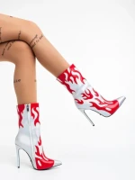 Дамски боти сребристи от еко кожа Sebille