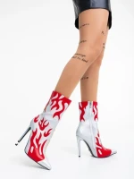 Дамски боти сребристи от еко кожа Sebille