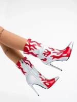 Дамски боти сребристи от еко кожа Sebille