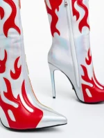 Дамски боти сребристи от еко кожа Sebille