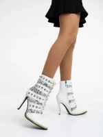 Дамски боти бели от еко кожа Totie