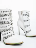 Дамски боти бели от еко кожа Totie