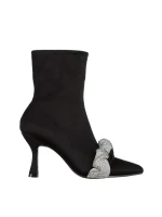 Дамски боти  черни  от текстилен материал  Revonda