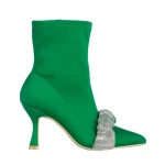 Дамски боти  зелени  от текстилен материал  Revonda