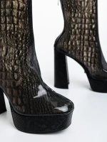 Дамски боти черни от синтетичен материал Jessalyn