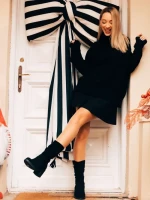 Дамски чизми черни от текстилен материал Lumina