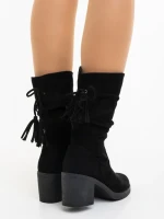 Дамски чизми черни от текстилен материал Lumina