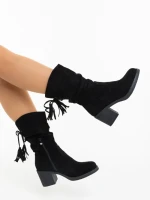 Дамски чизми черни от текстилен материал Lumina