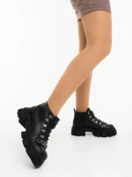 Дамски боти черни от екологична кожа Elinora