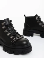 Дамски боти черни от екологична кожа Elinora