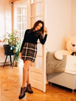 Дамски боти кафяви от екологична кожа Elinora