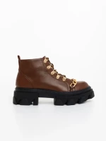 Дамски боти кафяви от екологична кожа Elinora