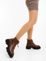 Дамски боти кафяви от екологична кожа Lunaria