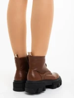 Дамски боти кафяви от екологична кожа Lunaria